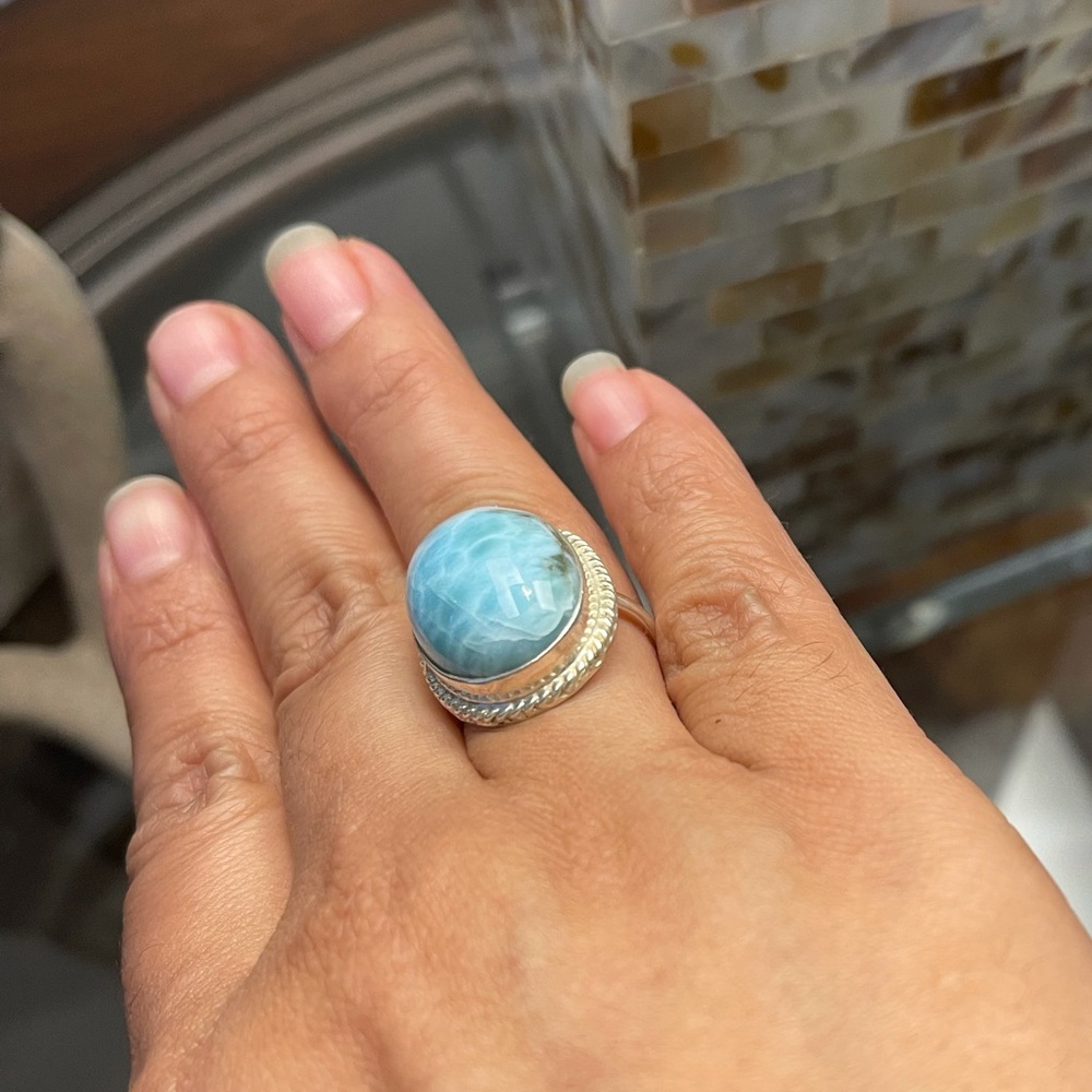 Genuine Larimar ring